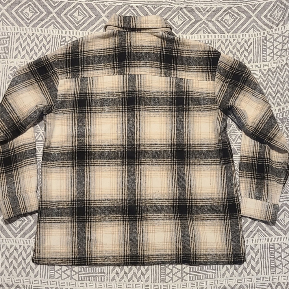 Thread & Supply Tan Black Cozy Plaid Button Up - Picture 4 of 6